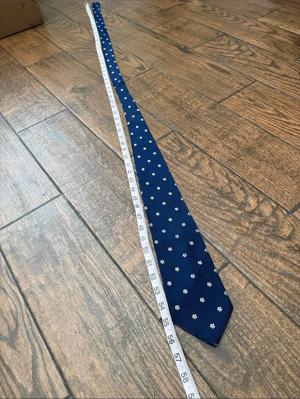 Brooks Brothers Makers Navy Blue Silk Tie with Tiny Embroidered Daisy Flowers